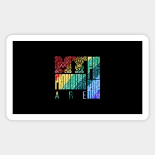 Express Yourself! Custom Pronoun Rainbow Pride Merch Magnet